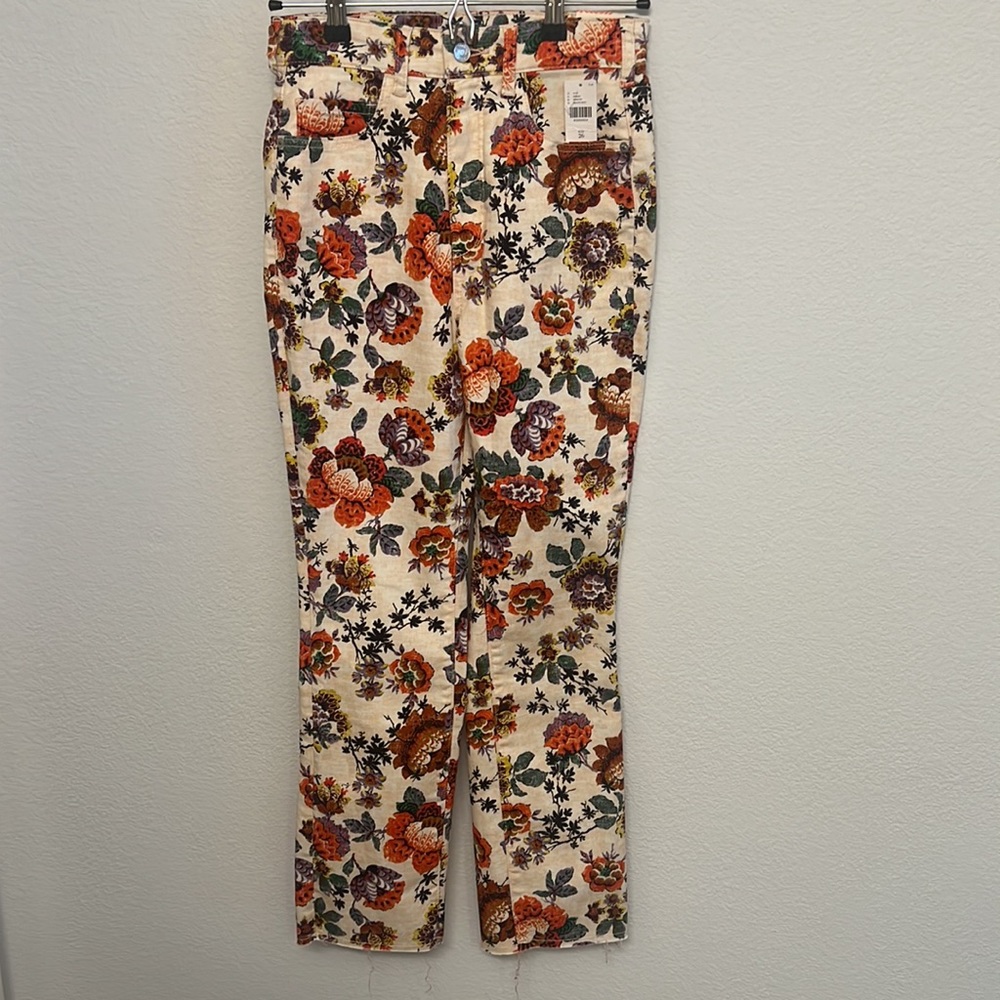 NWT! Anthropologie Pilcro High-Rise Cigarette Slim Straight Jeans Floral size 26 - Picture 8 of 8